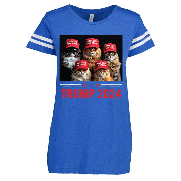 Donald Trump Make Cats Safe Again Trump 2024 Enza Ladies Jersey Football T-Shirt