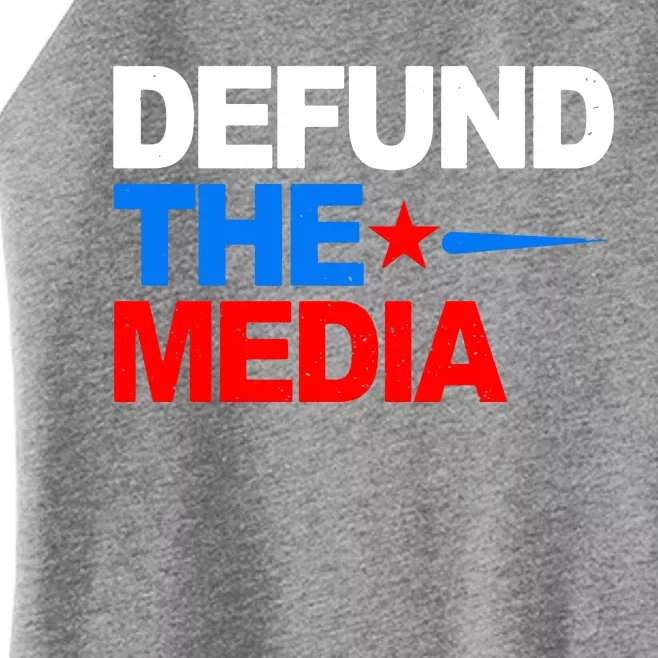 Defund The Media Women’s Perfect Tri Rocker Tank