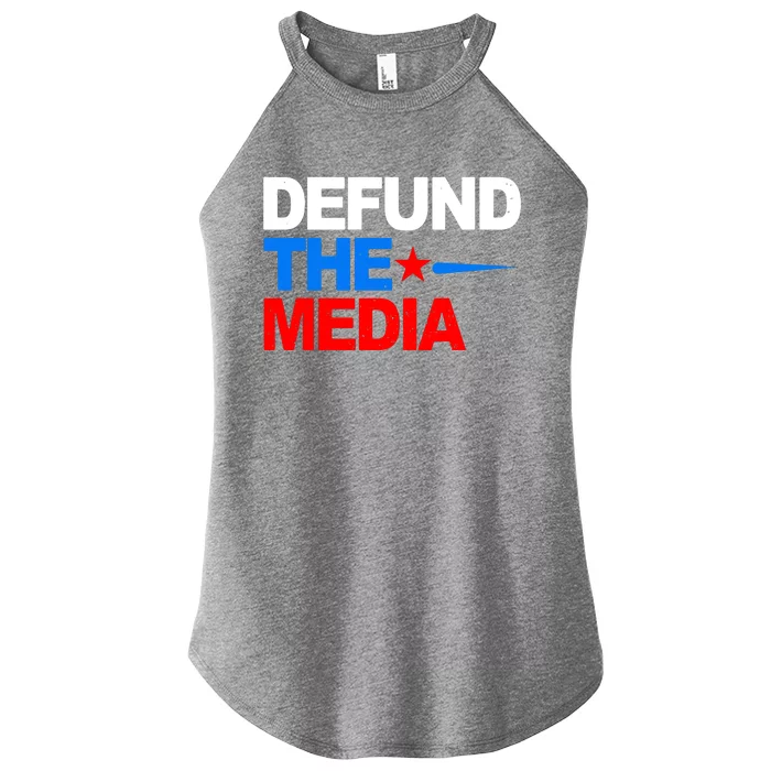 Defund The Media Women’s Perfect Tri Rocker Tank