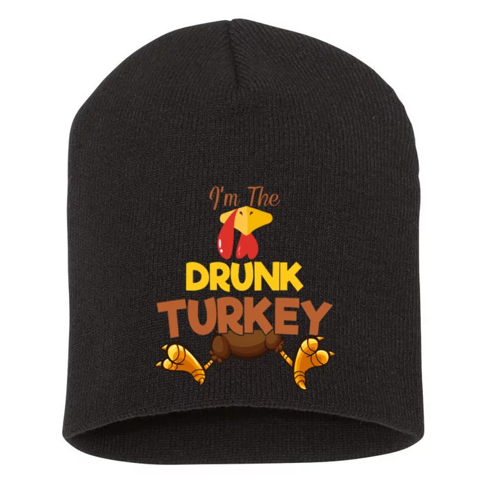 Drunk Turkey Matching Family Group Thanksgiving Gifts Short Acrylic Beanie