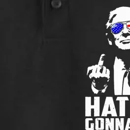 Donald Trump Middle Finger Funny Haters Gonna Hate President Dry Zone Grid Performance Polo