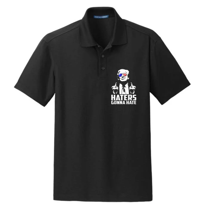 Donald Trump Middle Finger Funny Haters Gonna Hate President Dry Zone Grid Performance Polo