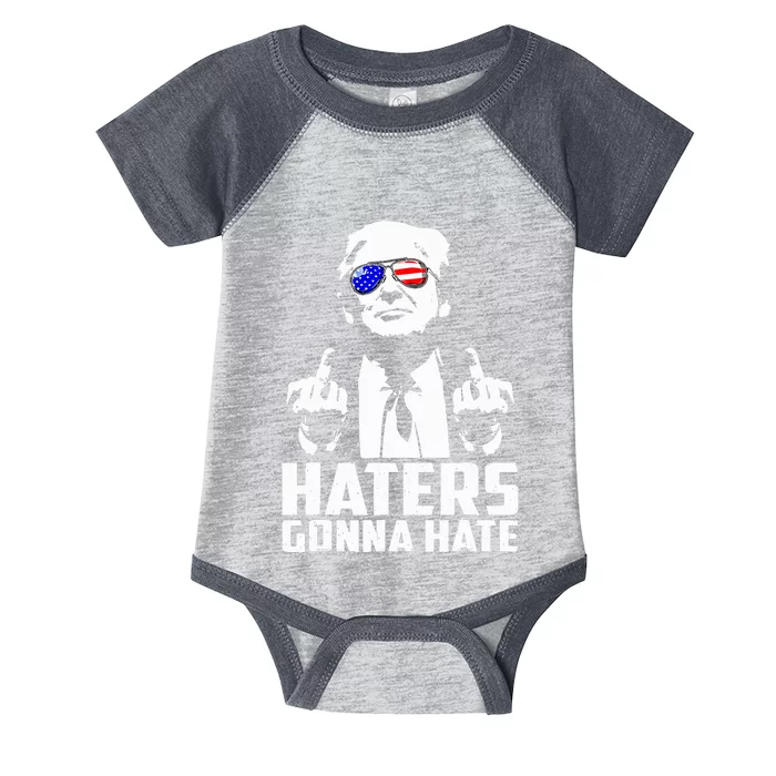 Donald Trump Middle Finger Funny Haters Gonna Hate President Infant Baby Jersey Bodysuit