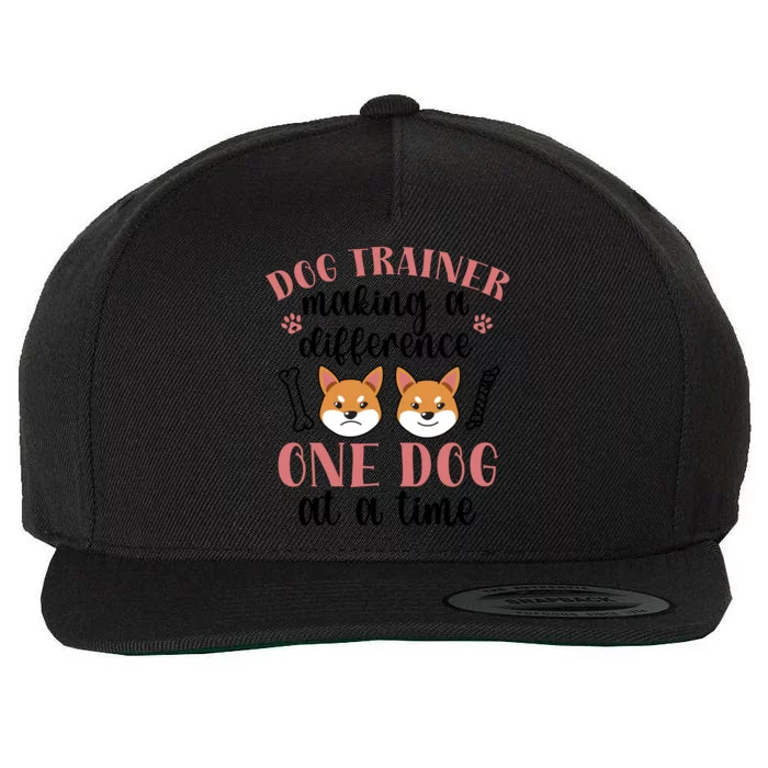 Dog Trainer Making A Difference Dog Training Gift Wool Snapback Cap