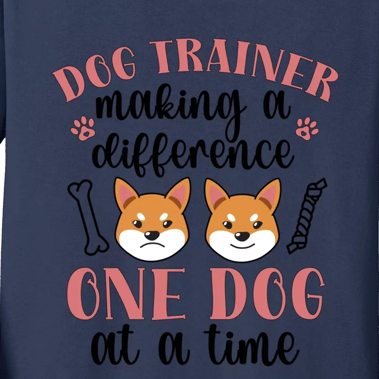 Dog Trainer Making A Difference Dog Training Gift Kids Long Sleeve Shirt