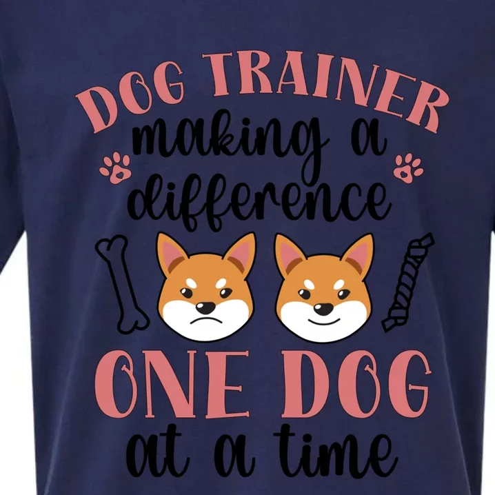 Dog Trainer Making A Difference Dog Training Gift Sueded Cloud Jersey T-Shirt