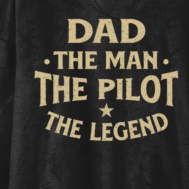 Dad The Man The Pilot The Legend Airlines Airplane Lover Hooded Wearable Blanket