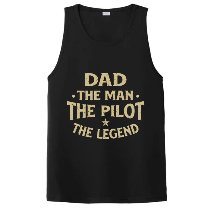 Dad The Man The Pilot The Legend Airlines Airplane Lover Performance Tank