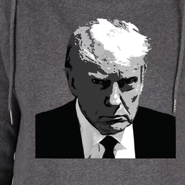 Donald Trump Mug Shot Womens Funnel Neck Pullover Hood