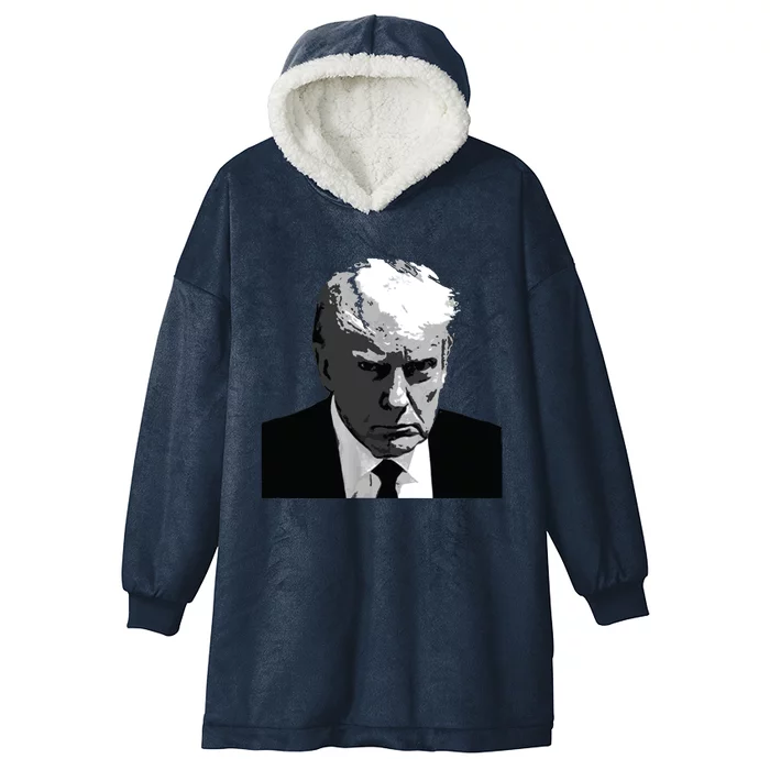 Donald Trump Mug Shot Hooded Wearable Blanket