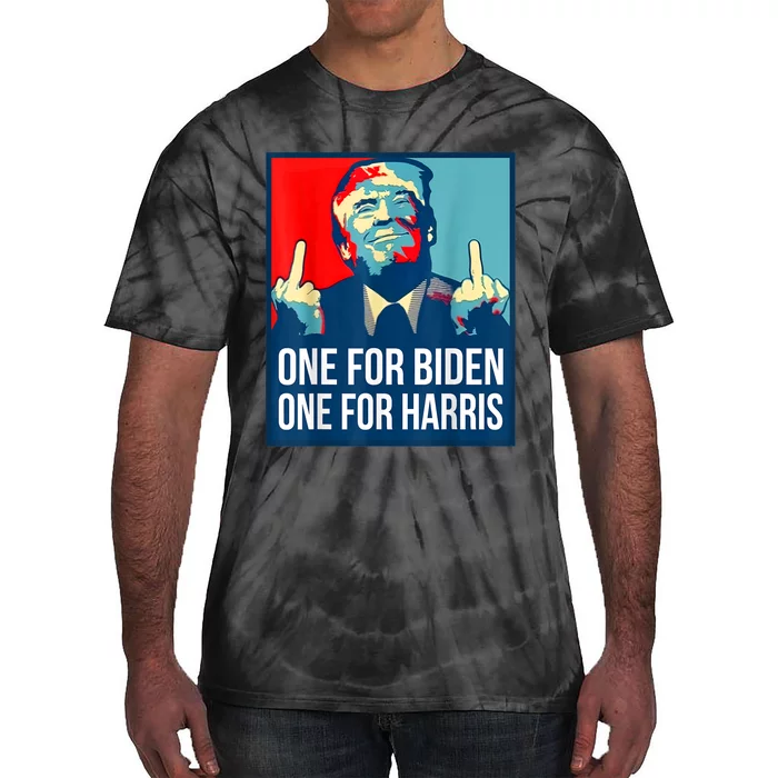 Donald Trump Middle Finger Biden Harris America Republican Tie-Dye T-Shirt