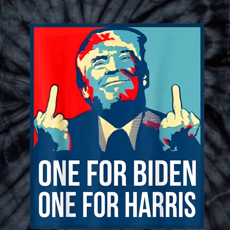 Donald Trump Middle Finger Biden Harris America Republican Tie-Dye T-Shirt