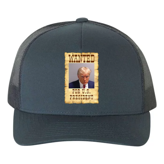 DONALD TRUMP MUG SHOT WANTED SIGN Yupoong Adult 5-Panel Trucker Hat