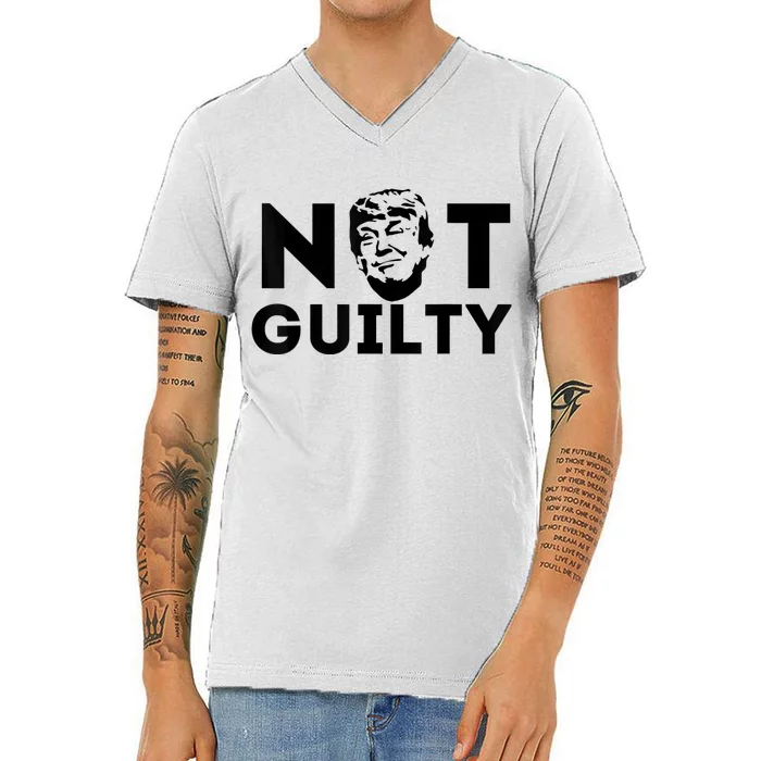 Donald Trump Mug Shot Not Guilty V-Neck T-Shirt