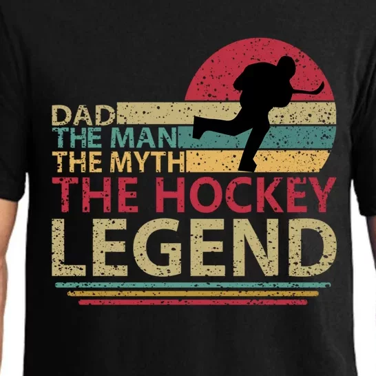 Dad The Myth The Hockey Legend Funny Fathers Day Cute Gift Pajama Set