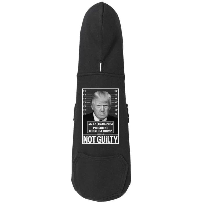 Donald Trump Mugshot Photo Not Guilty President 4547 Doggie 3-End Fleece Hoodie