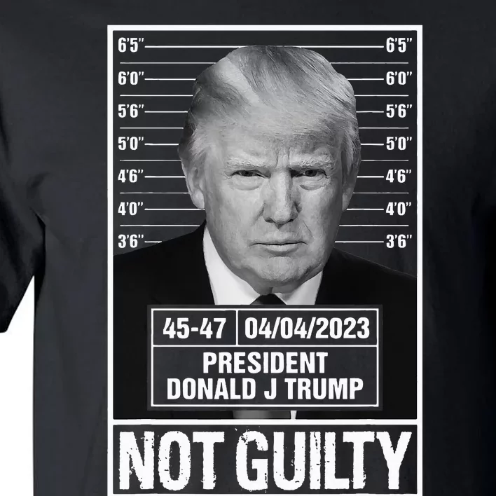 Donald Trump Mugshot Photo Not Guilty President 4547 Tall T-Shirt