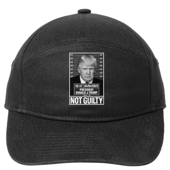 Donald Trump Mugshot Photo Not Guilty President 4547 7-Panel Snapback Hat