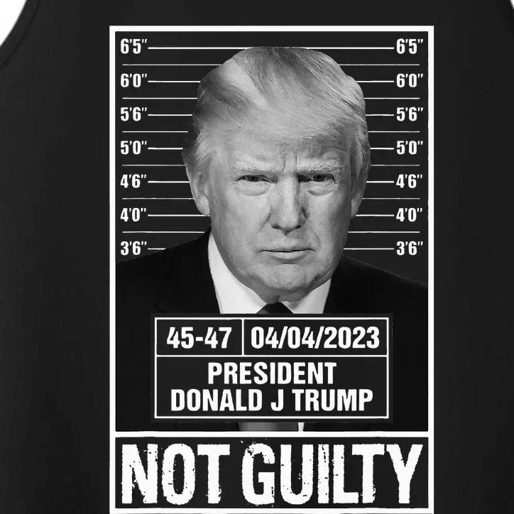 Donald Trump Mugshot Photo Not Guilty President 4547 Performance Tank