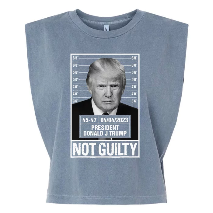 Donald Trump Mugshot Photo Not Guilty President 4547 Garment-Dyed Women's Muscle Tee