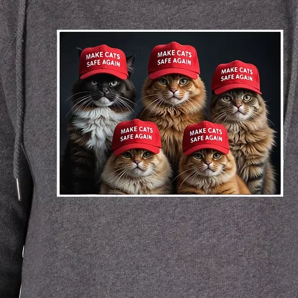 Donald Trump Make Cats Safe Again Red Hat 2024 Debate Womens Funnel Neck Pullover Hood