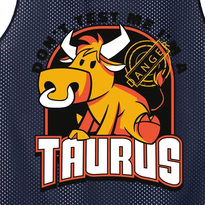 Don't Test Me I'm A Taurus Bull Birthday Gift Mesh Reversible Basketball Jersey Tank