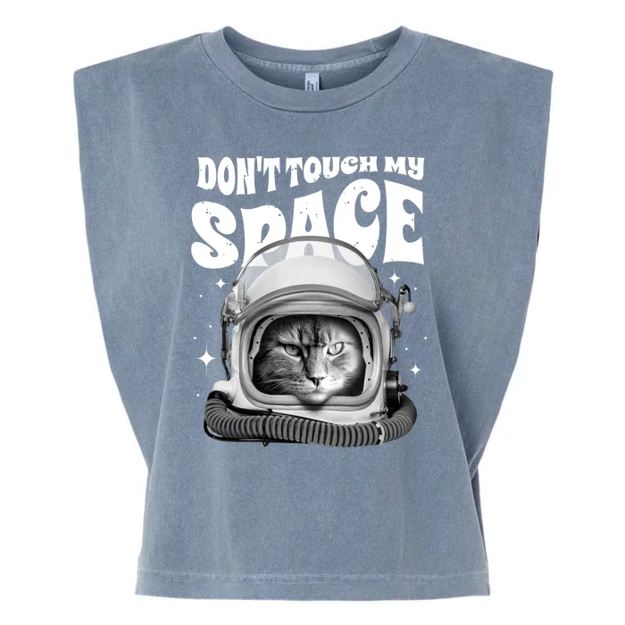 Don't Touch My Space Cat Garment-Dyed Women's Muscle Tee