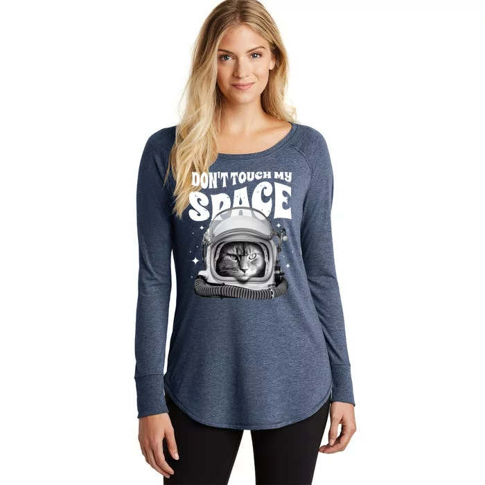 Don't Touch My Space Cat Women's Perfect Tri Tunic Long Sleeve Shirt