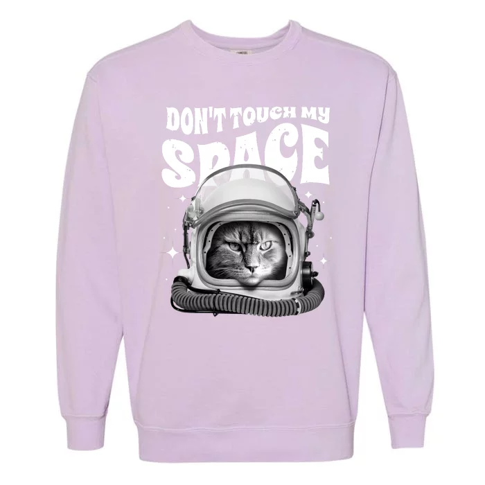 Don't Touch My Space Cat Garment-Dyed Sweatshirt