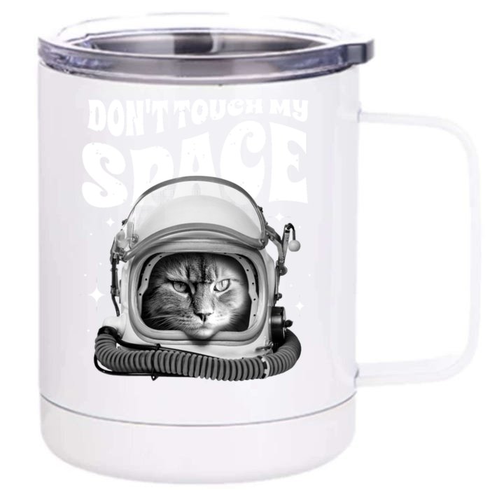 Don't Touch My Space Cat Front & Back 12oz Stainless Steel Tumbler Cup