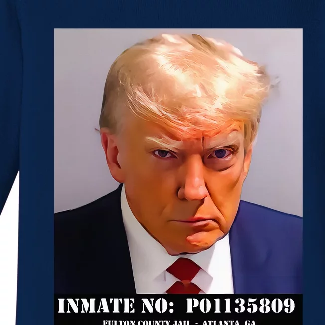 Donald Trump Mug Shot Baby Long Sleeve Bodysuit