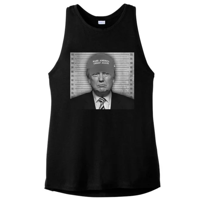 Donald Trump Mugshot Make America Great Again Ladies Tri-Blend Wicking Tank