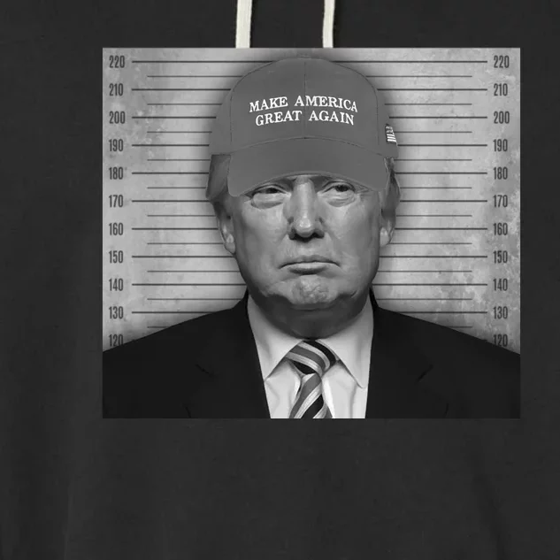 Donald Trump Mugshot Make America Great Again Garment-Dyed Fleece Hoodie