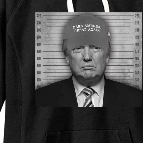 Donald Trump Mugshot Make America Great Again Women's Fleece Hoodie