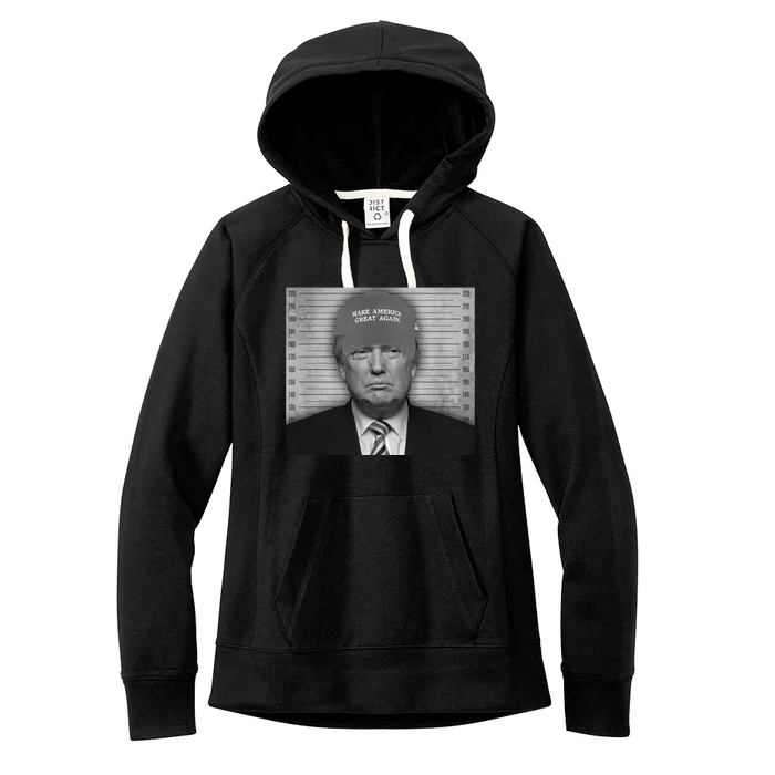 Donald Trump Mugshot Make America Great Again Women's Fleece Hoodie