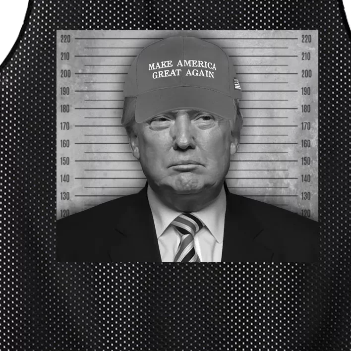 Donald Trump Mugshot Make America Great Again Mesh Reversible Basketball Jersey Tank