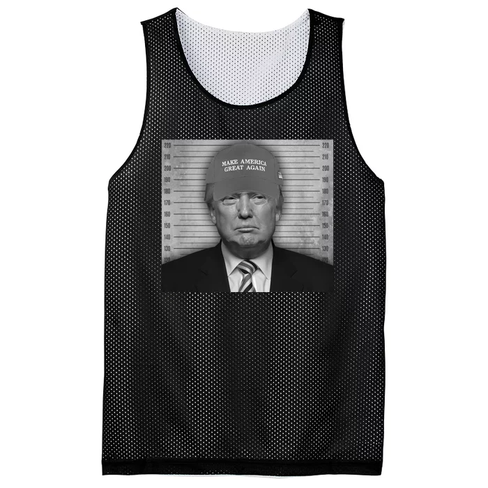 Donald Trump Mugshot Make America Great Again Mesh Reversible Basketball Jersey Tank