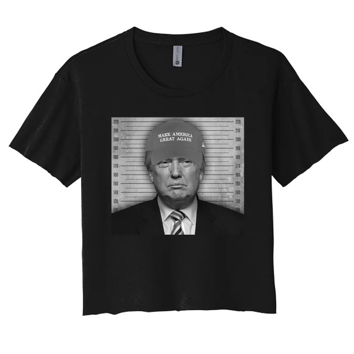 Donald Trump Mugshot Make America Great Again Women's Crop Top Tee