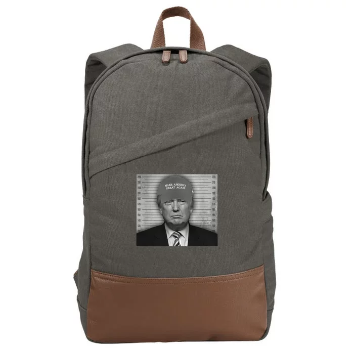 Donald Trump Mugshot Make America Great Again Cotton Canvas Backpack