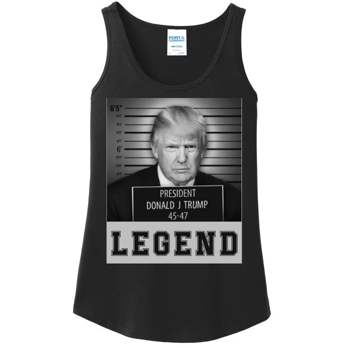 Donald Trump Mug Shot Legend Trump Mugshot 2024 Ladies Essential Tank