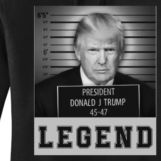 Donald Trump Mug Shot Legend Trump Mugshot 2024 Women's Pullover Hoodie