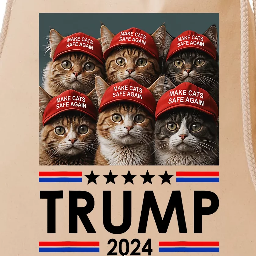 Donald Trump Make Cats Safe Again 2024 Debate Funny 2024 Election Drawstring Bag