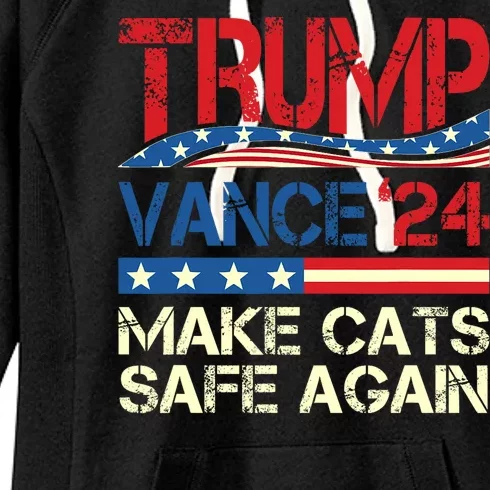 Donald Trump Make Cats Safe Again 2024 Debate Funny Women's Fleece Hoodie