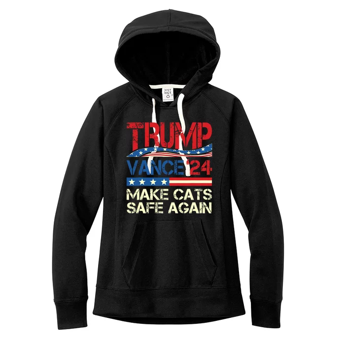 Donald Trump Make Cats Safe Again 2024 Debate Funny Women's Fleece Hoodie