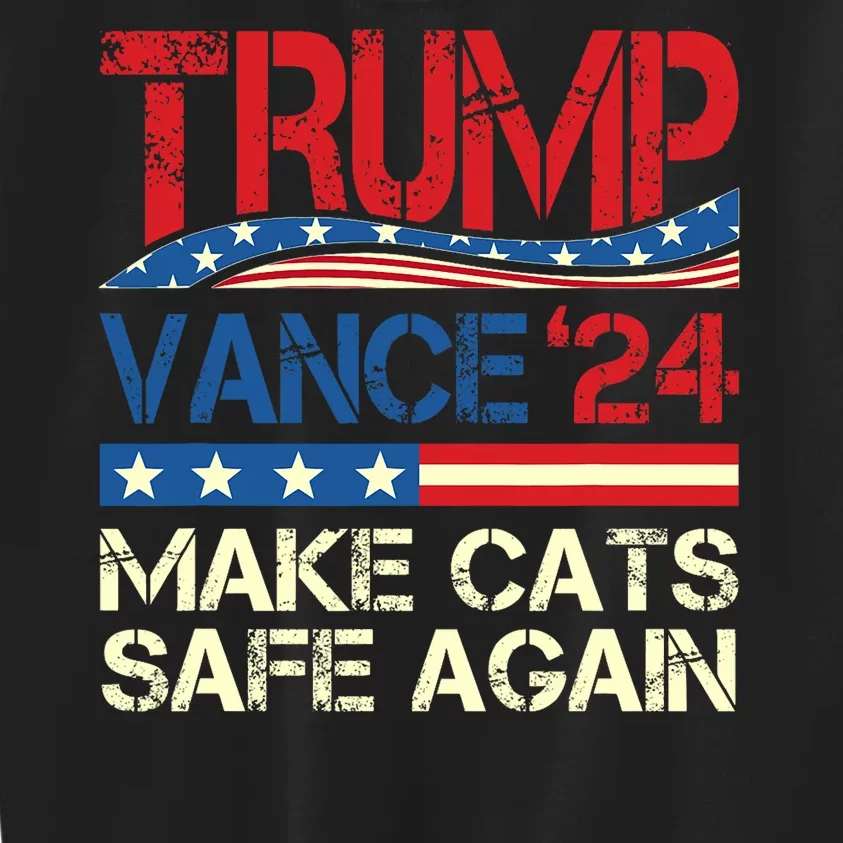 Donald Trump Make Cats Safe Again 2024 Debate Funny Kids Sweatshirt