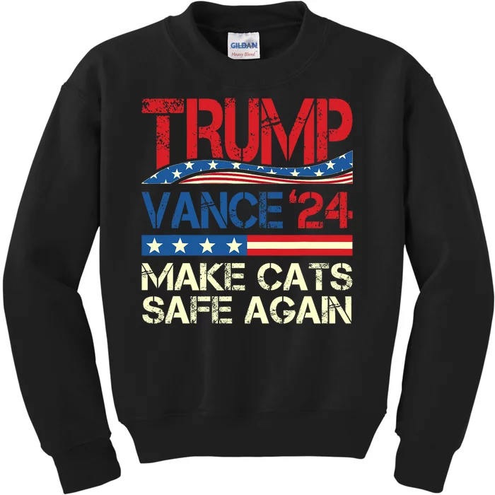 Donald Trump Make Cats Safe Again 2024 Debate Funny Kids Sweatshirt