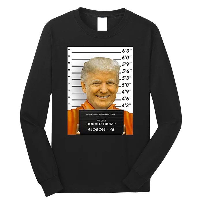 Donald Trump Mugshot Jail Prison Long Sleeve Shirt | TeeShirtPalace