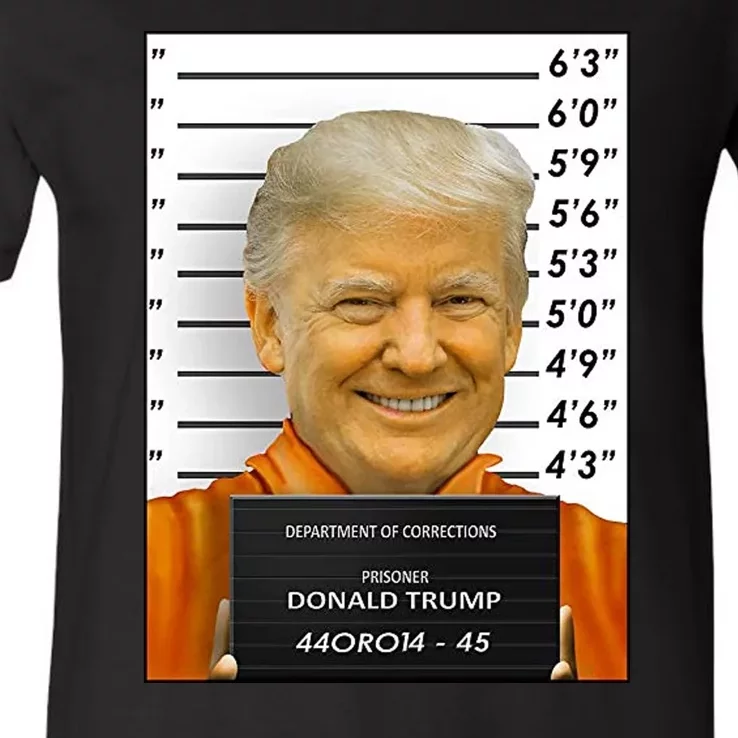 Donald Trump Mugshot Jail Prison V-Neck T-Shirt