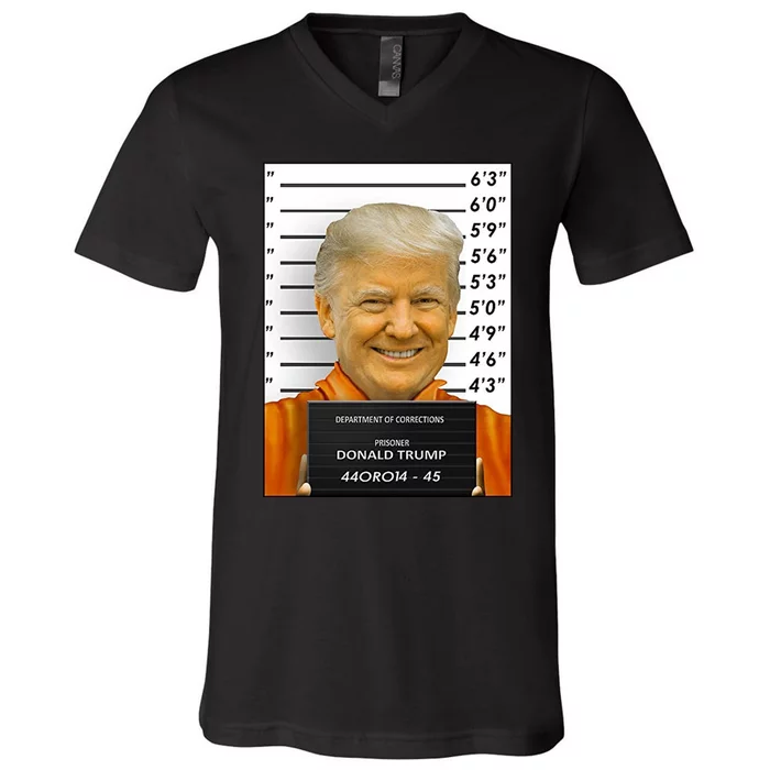 Donald Trump Mugshot Jail Prison V-Neck T-Shirt