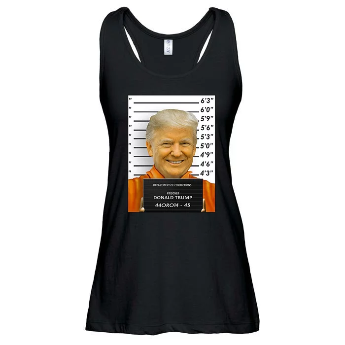 Donald Trump Mugshot Jail Prison Ladies Essential Flowy Tank